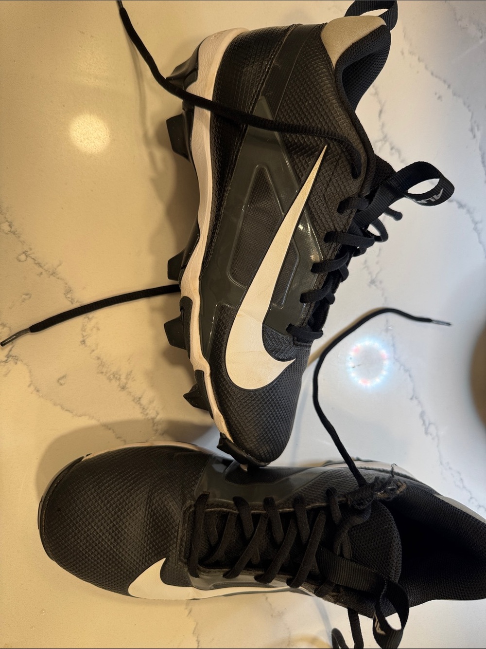 Nike Black and White Men's Football Cleats Menace 4